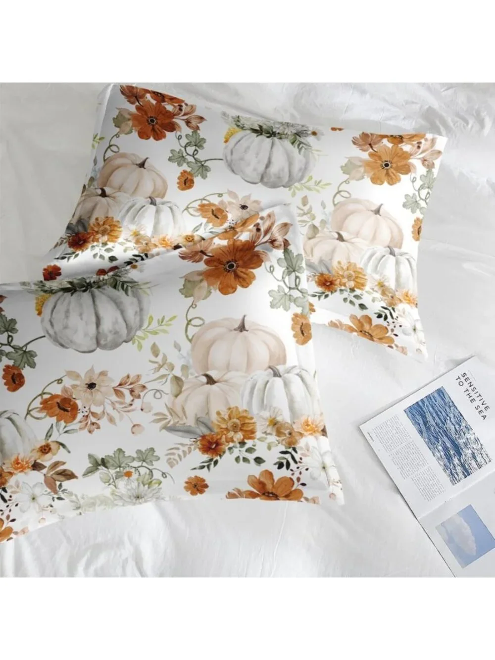 Cozy Autumn Floral King Comforter Set, 3 Pieces, Fall Bedroom Decor
